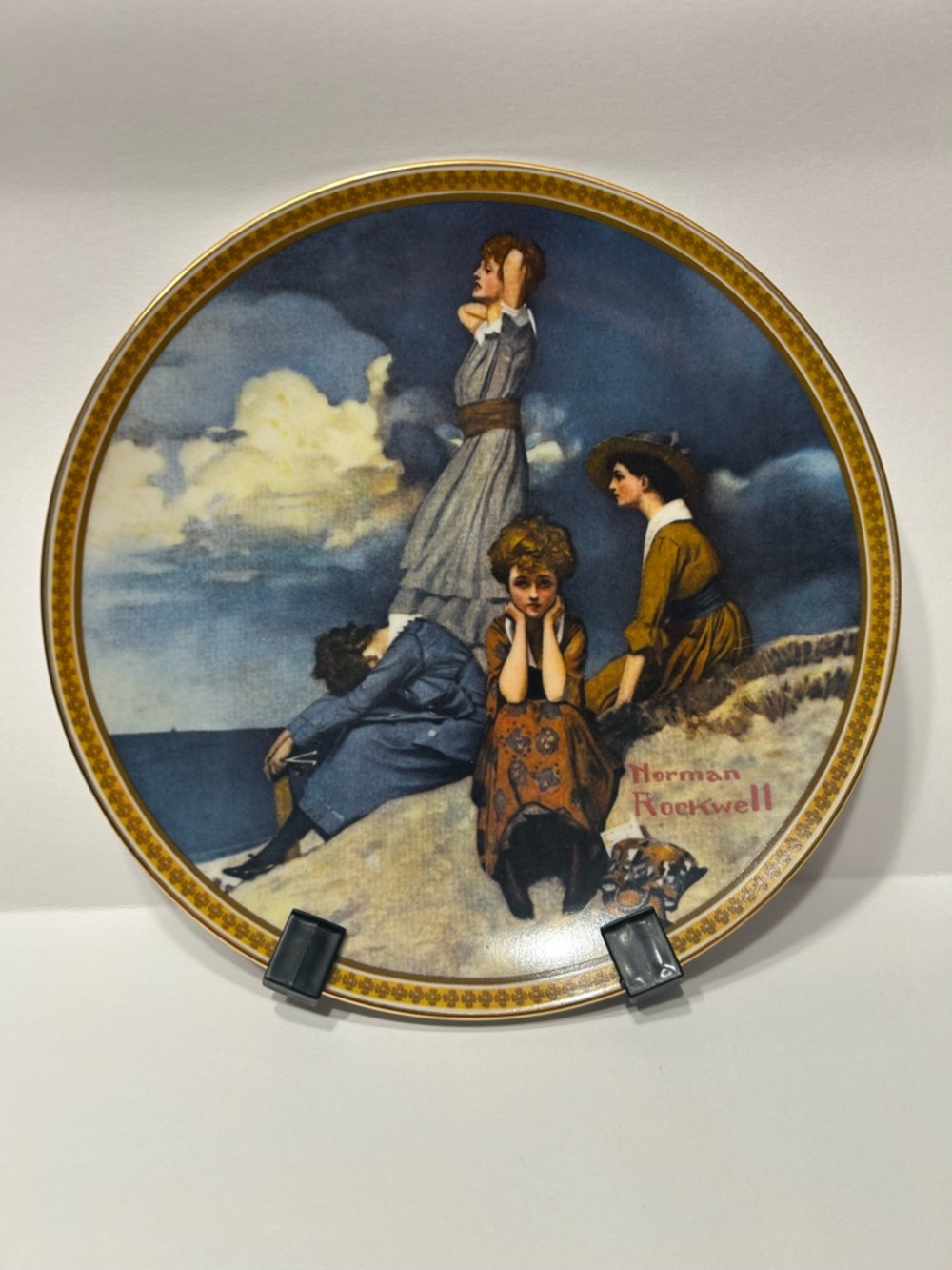 Normal Rockwell “WAITING ON THE SHORE” Ceramic Plate
